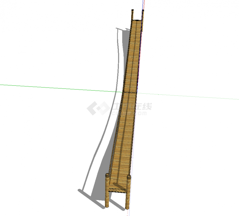 新古典木制景观吊桥su模型-图一