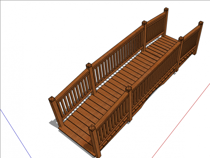 小型观光木拱桥的SU模型_图1