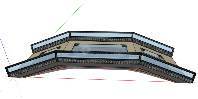 新颖桥面玻璃质拱桥的SU模型-图二