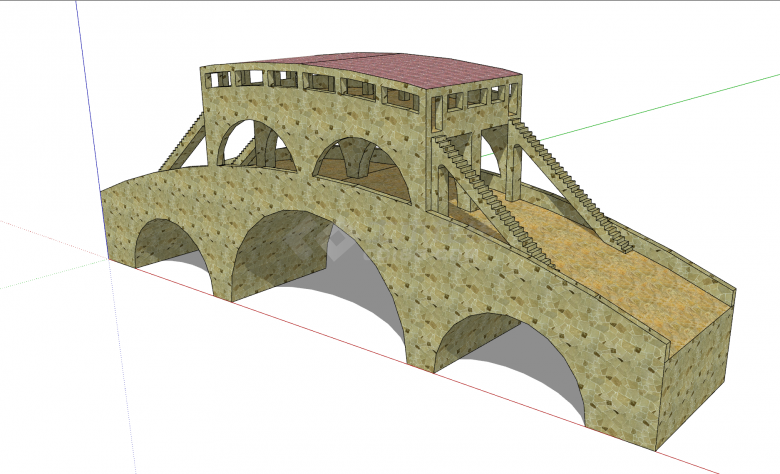 欧式古典景观拱桥su模型-图二