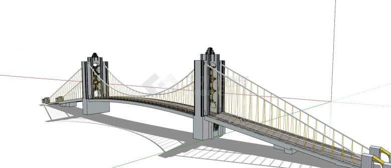 建造精美小型悬索桥 su模型-图二