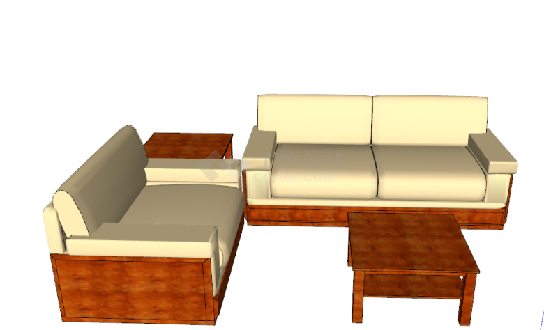 行政办公室高级沙发su模型-图二
