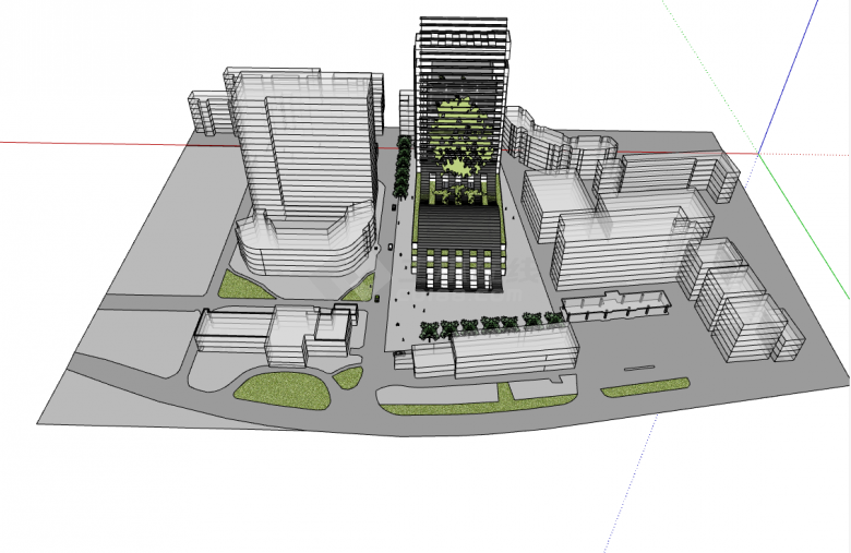 现代高层综合医院布置及大楼su模型-图二