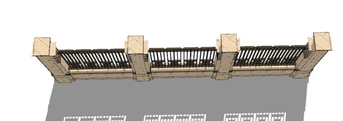 欧式古典简约高栅栏围墙su模型_图1