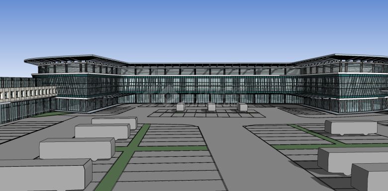 大型汽车站交通枢纽su模型-图二