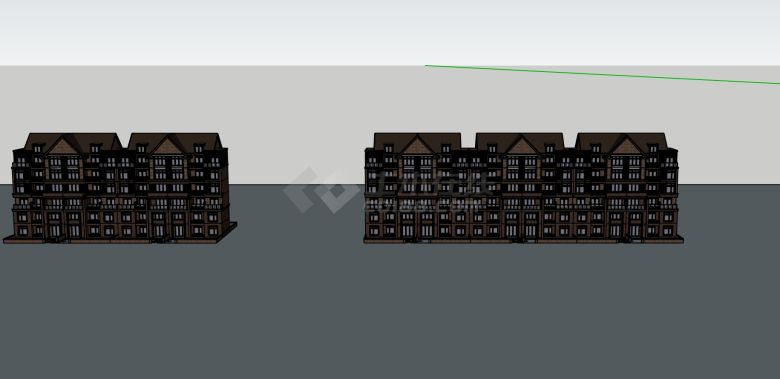 简欧高端住宅建筑户型SU模型-图一