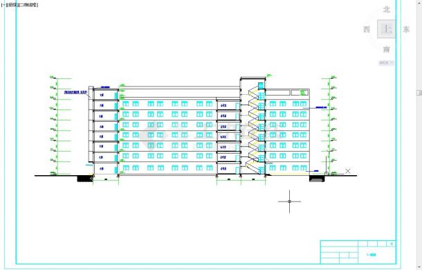 南宁市某国有单位8500平米七层框架结构办公综合楼建筑设计CAD图纸-图二