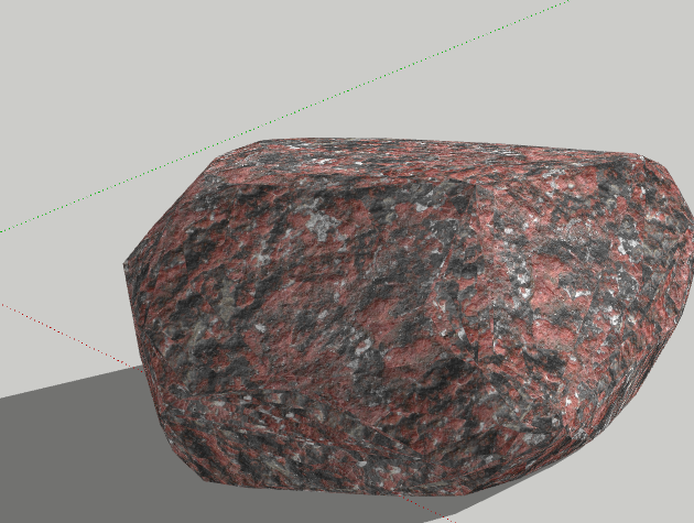 黑红相间整块假山置石su模型-图二