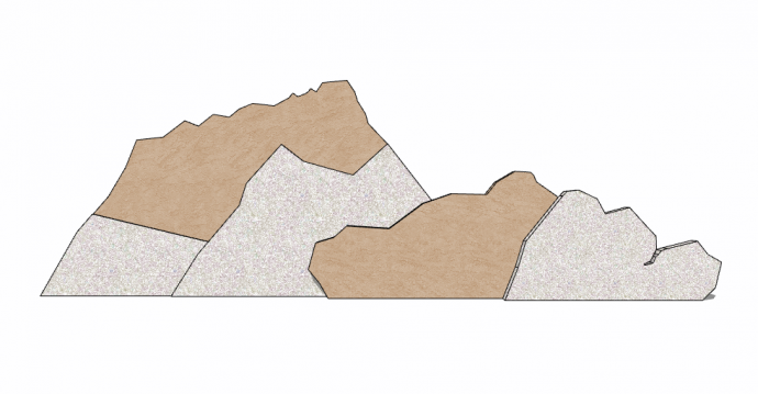 白黄相间山状假山置石su模型_图1