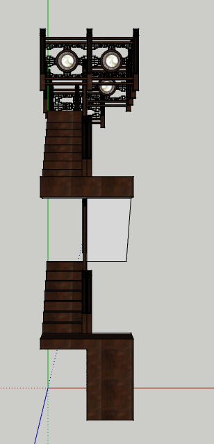 中式木质楼梯su模型-图一
