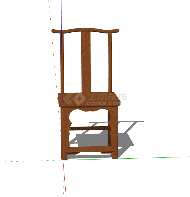 简约褐色椅子中式家具su模型-图二