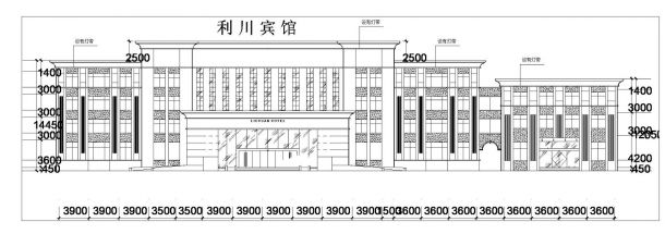 上海市利川宾馆CAD设计图-图一