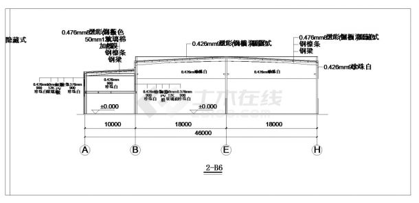 某石材城建筑结构彩板详图-图一