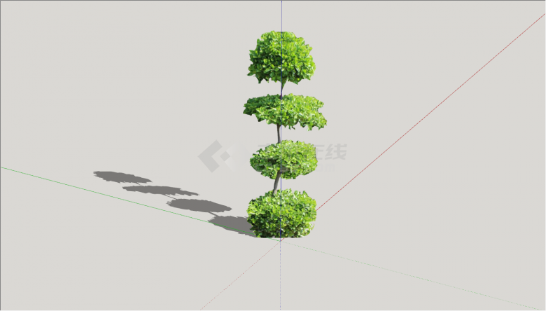仿糖葫芦式简约观赏树su模型-图二