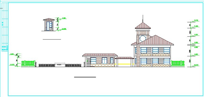 银川市某现代化小区3层框混结构社区会所建筑设计CAD图纸（含总图）