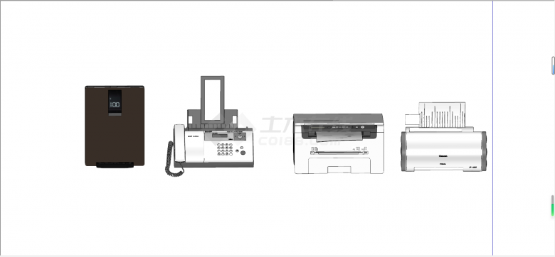 多种功能性打印机办公用品器材su模型-图二
