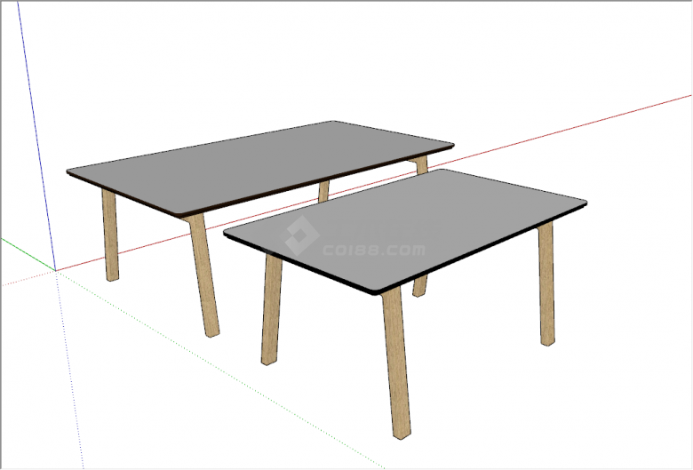 现代简欧室内餐饮办公桌会议桌su模型-图一