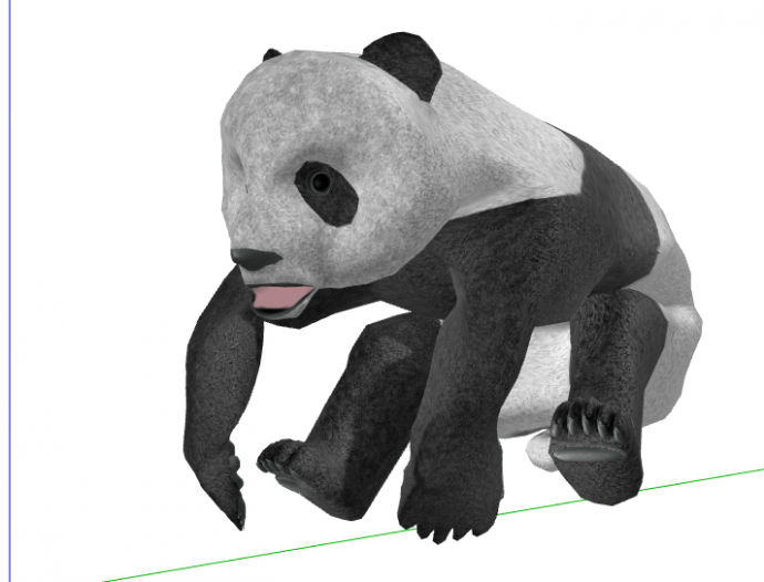 石制黑白可爱的熊猫su模型_图1