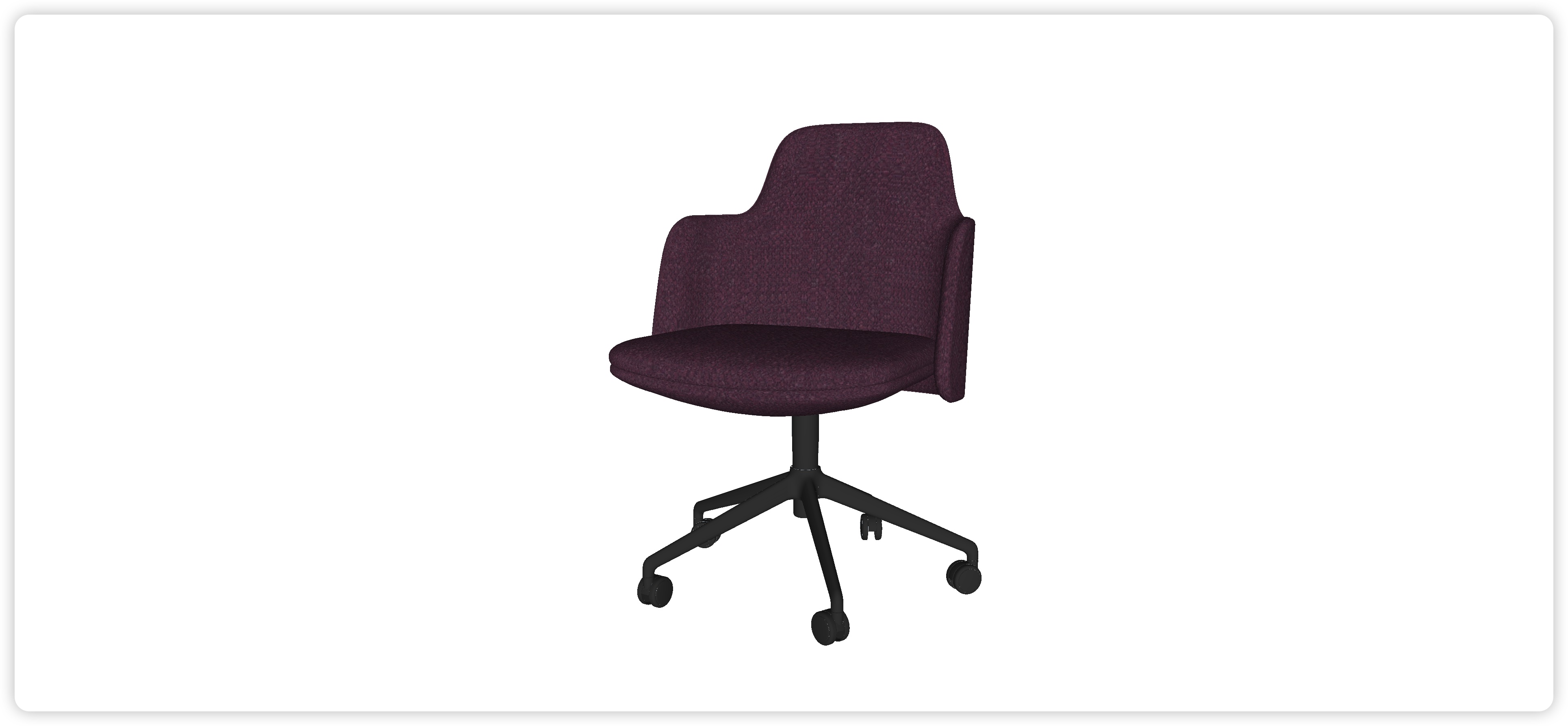 紫色办公椅椅子吧椅su模型