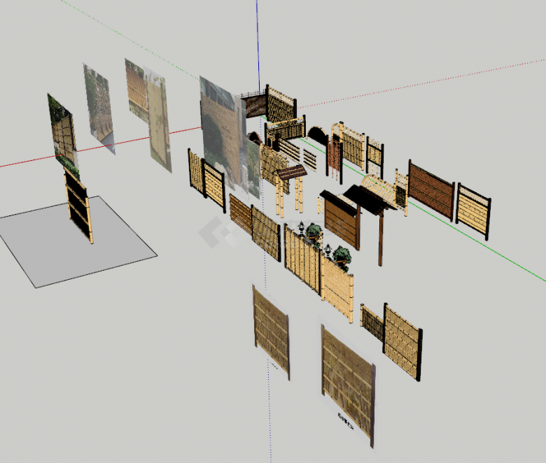 由竹子制作的各种物品su模型-图二