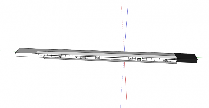 现代红白色长条地铁su模型_图1