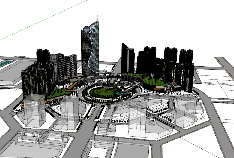 恒丰广场商业综合体方案设计su模型-图二