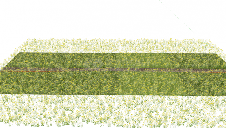 中间木桥两侧油菜花植物组合su模型-图二