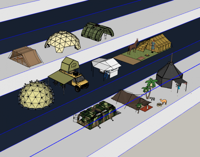 多种类型蒙古包帐篷su模型_图1