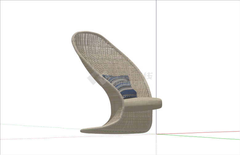 创意新颖藤编一体椅户外家具su模型-图一