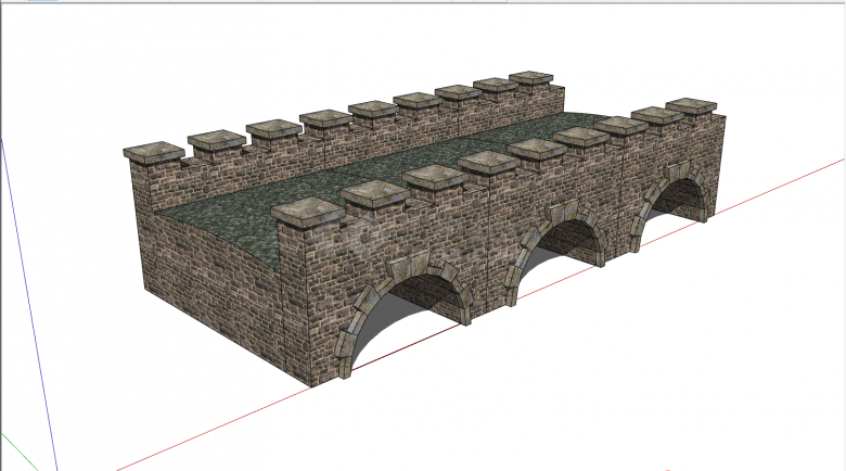 古典简约石头拱桥su模型-图二