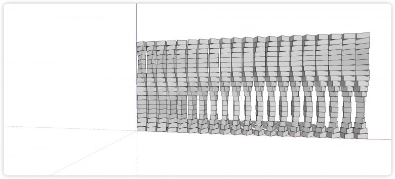 矩形旋转排列景墙异形建筑细部su模型-图二