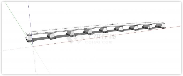 现代风格多桥墩跨海大桥su模型-图二