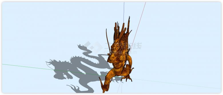 腾飞金色中国龙的SU模型设计-图二