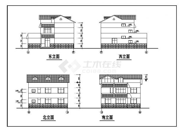 某乡村独栋别墅建筑图-图二