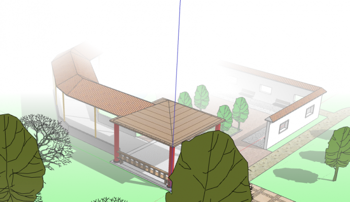 木制院子中式景观亭 su模型_图1
