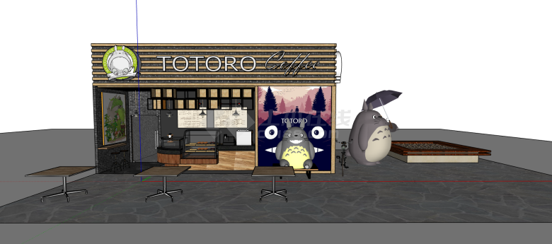龙猫主题活力咖啡厅 su模型-图二