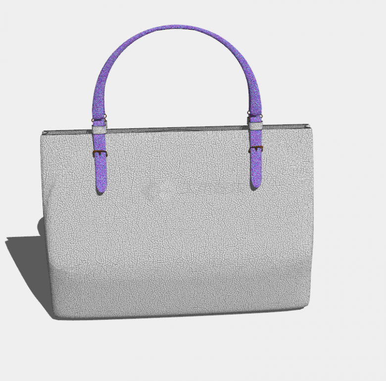 灰色带紫色的手提包su模型-图一