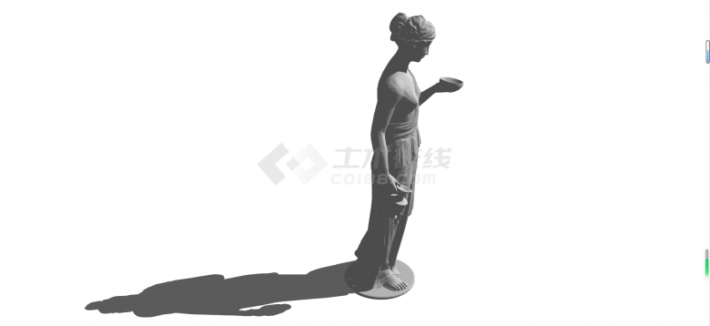 公园欧式人物妇女石膏雕塑3Dsu模型-图一