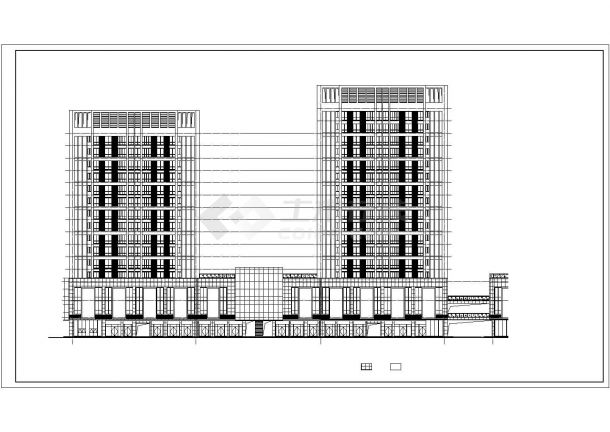 17层双塔式公寓办公楼建筑设计施工图-图二