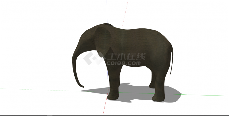 现代仿大象形态雕塑su模型-图二