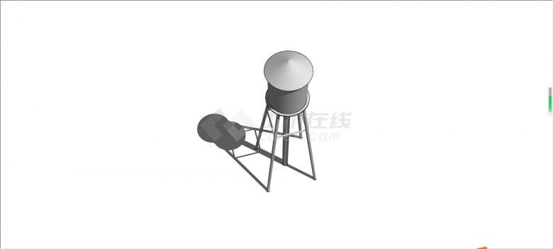 不锈钢圆柱形高塔工业水塔水柜水箱 su模型-图二