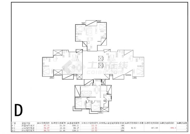 D型房屋结构平面设计图-图一