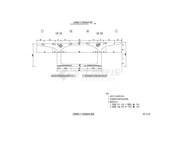 主桥箱梁122'断面钢束布置图-图一