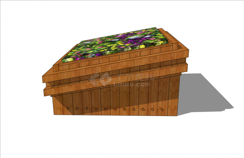 独特方形斜面花箱种植箱SU模型-图一