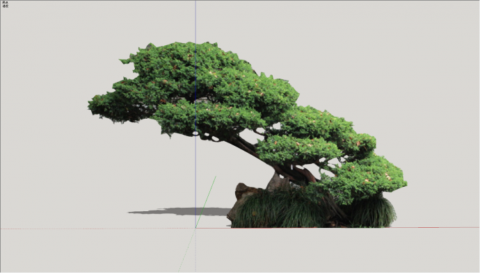 公园倾斜式景观造型树su模型_图1