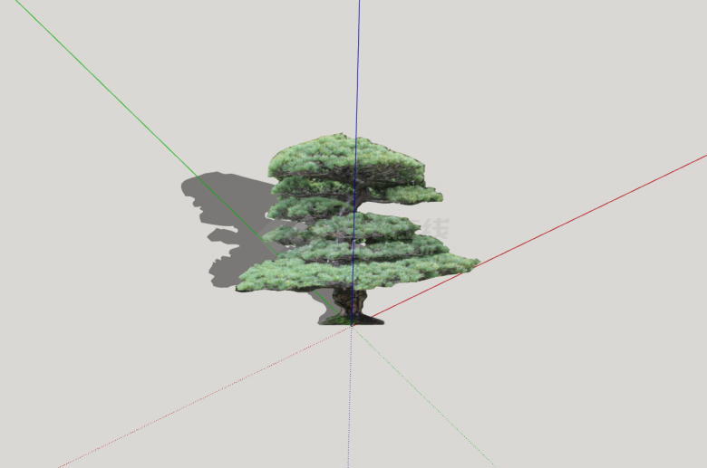 现代匀称繁茂造型树su模型-图二