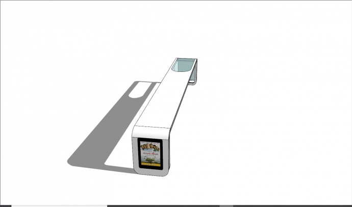 精品现代长方形公交车站su模型_图1