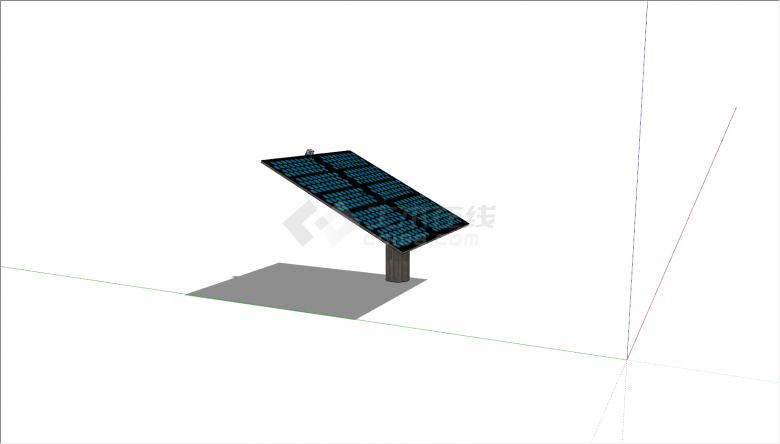 蓝色斑点太阳能电池板su模型-图二