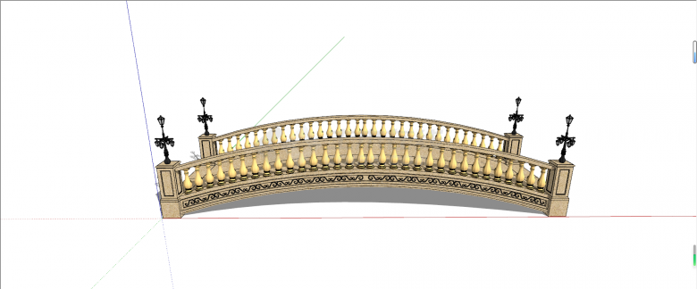 简单体系单孔刚架拱桥su模型-图二