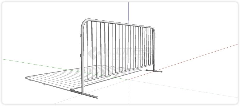 圆角铁马护栏不锈钢钢丝栏杆su模型-图二